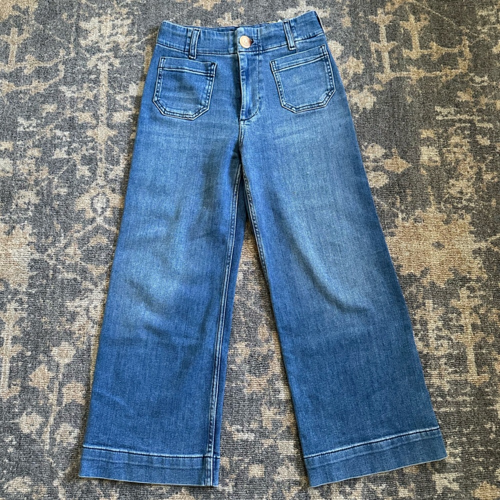 The Colette High-Rise Crop Wide-Leg Jeans by Maeve